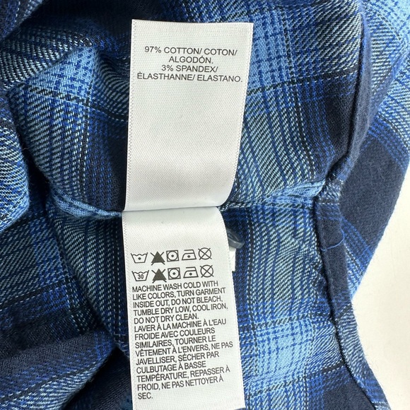 NWOT Lucky Brand Blue Plaid Button Down Shirt Size Medium - Picture 9 of 10